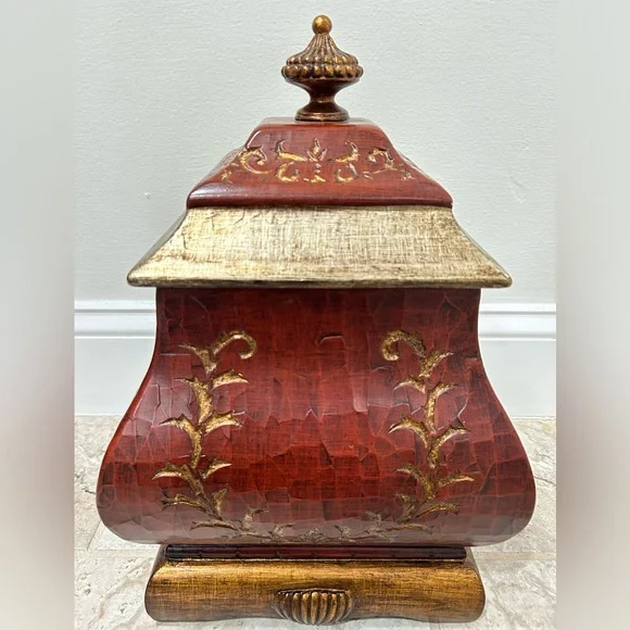 Wooden Ornate Carved Engraved Footed Large TrinketKeepsake Box With Lid